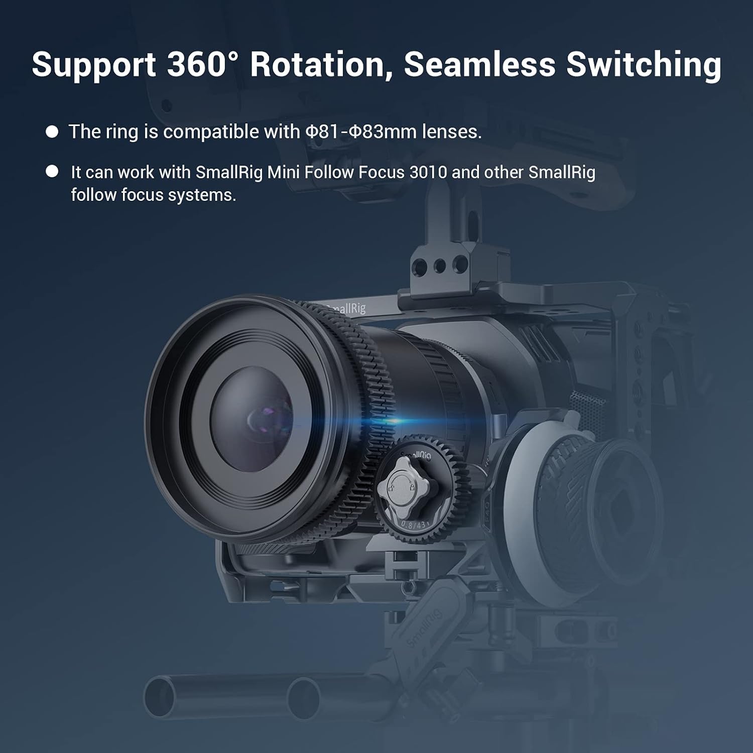 Thumbnail 2 de SMALLRIG Nahtloser Fokus Zahnrad-Ring 360° Rotation Silent Follow Focus Ring (3296) für Mini Follow Focus