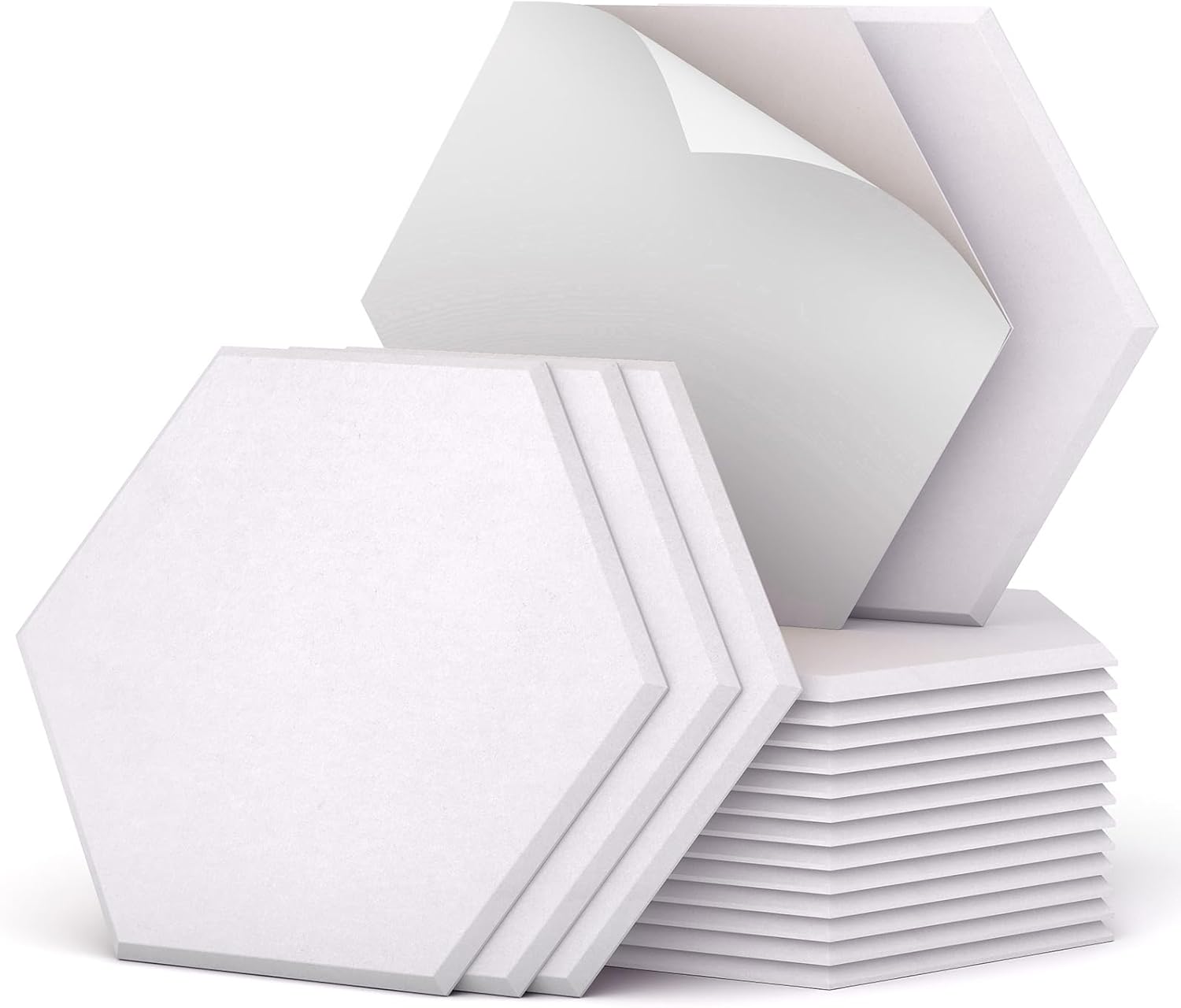 Detalle de TONOR Set di 12 Pannelli Acustici Murali Autoadesivi 30x26x1 cm – Pannello 3D Esagonale ad Alta Densità