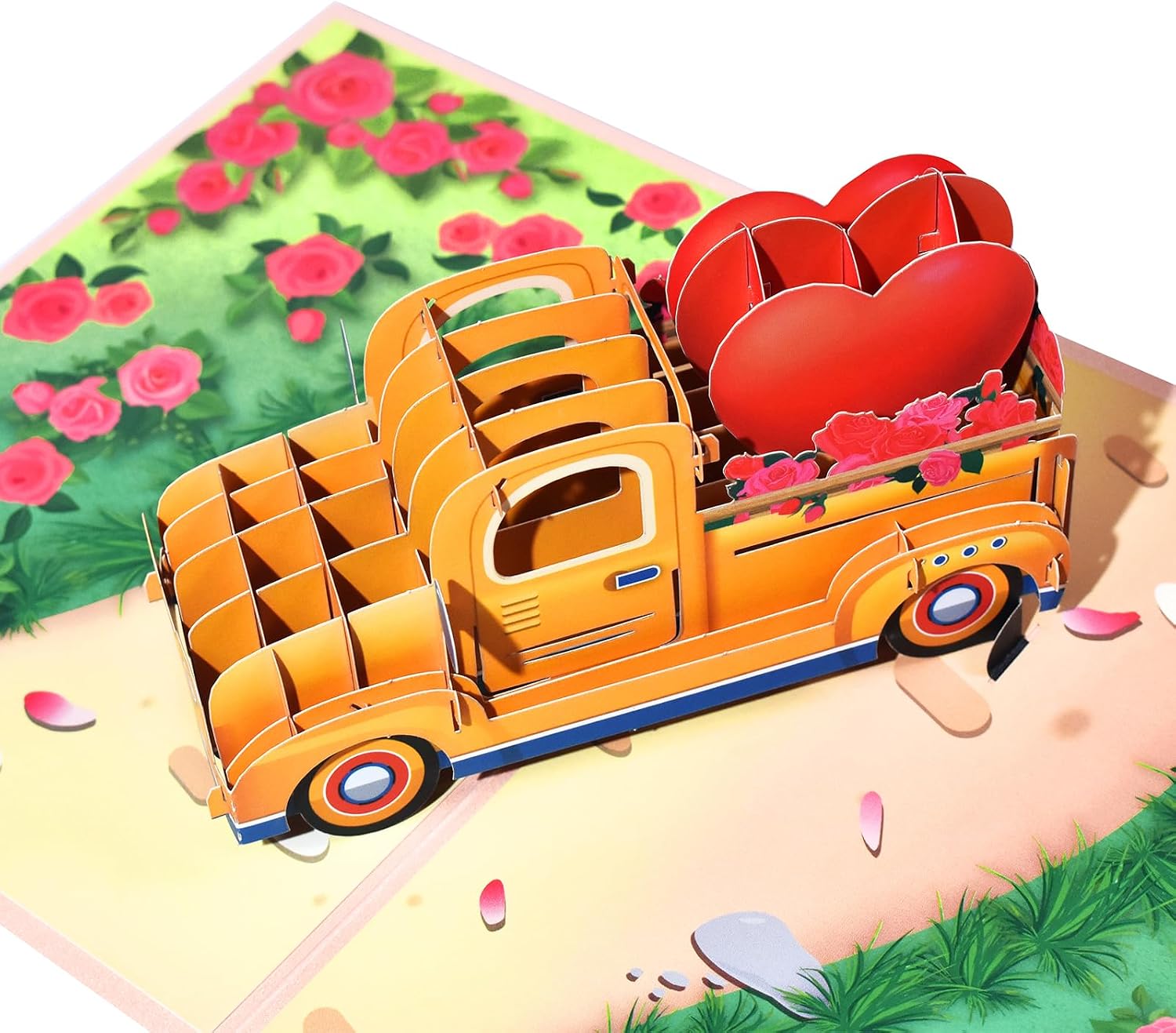 Thumbnail 3 de Auto montierte Herzen Pop Up Grußkarte mit leerer Notizkarte