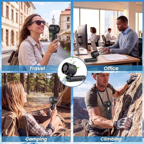 Thumbnail 6 de Phimke Portable Handheld Fan — High Speed 3-in-1 Foldable USB Rechargeable (Black)