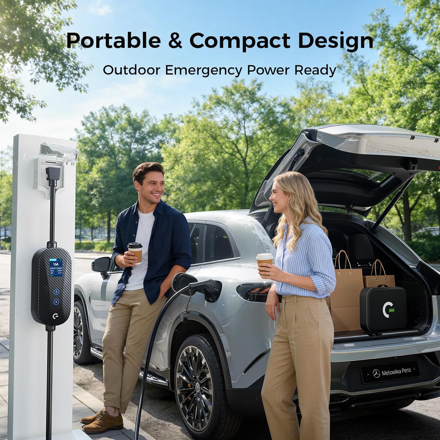 Thumbnail 5 de Carbon Fiber Level 1&2 Portable EV Charger with J1772 Connector