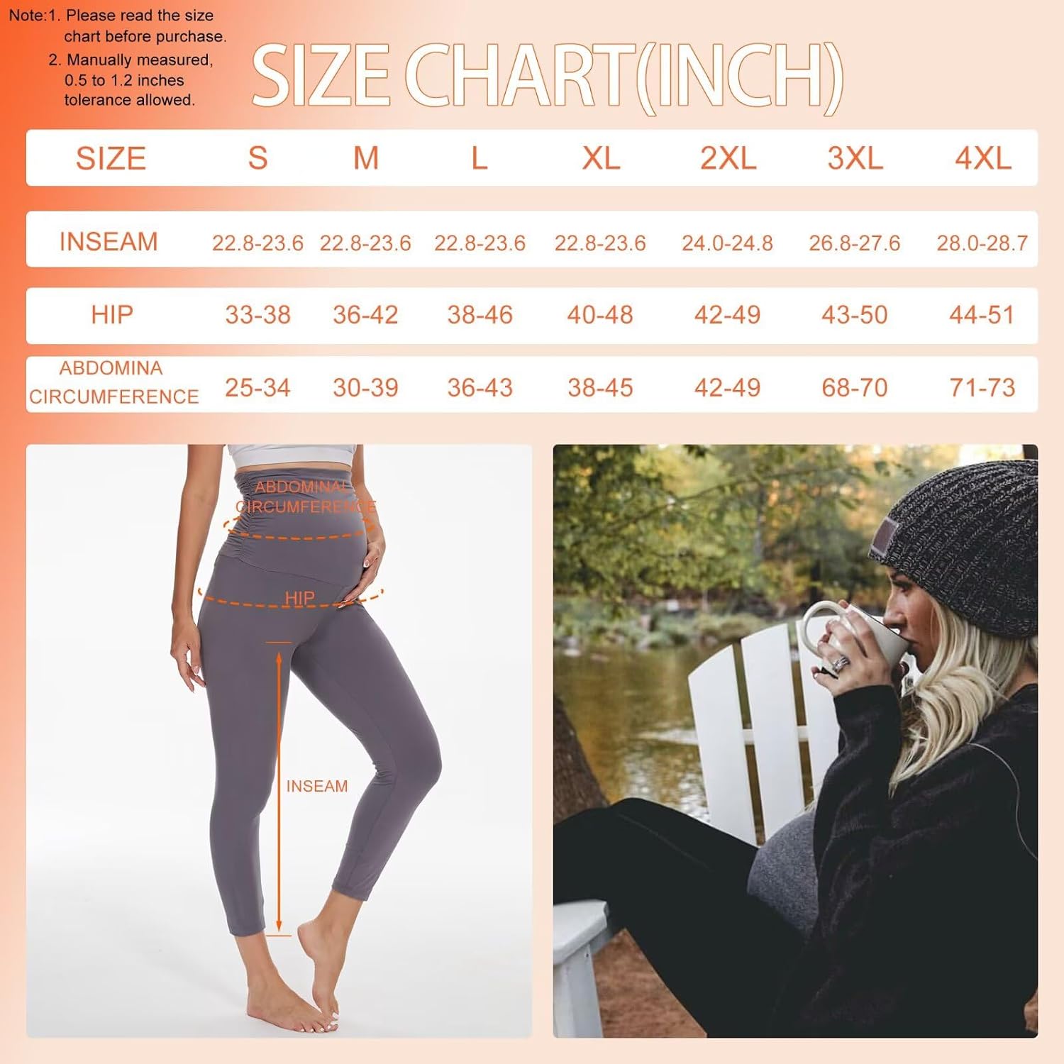 Detalle 2 de QGGQDD Thermal Maternity Leggings 92% Polyester