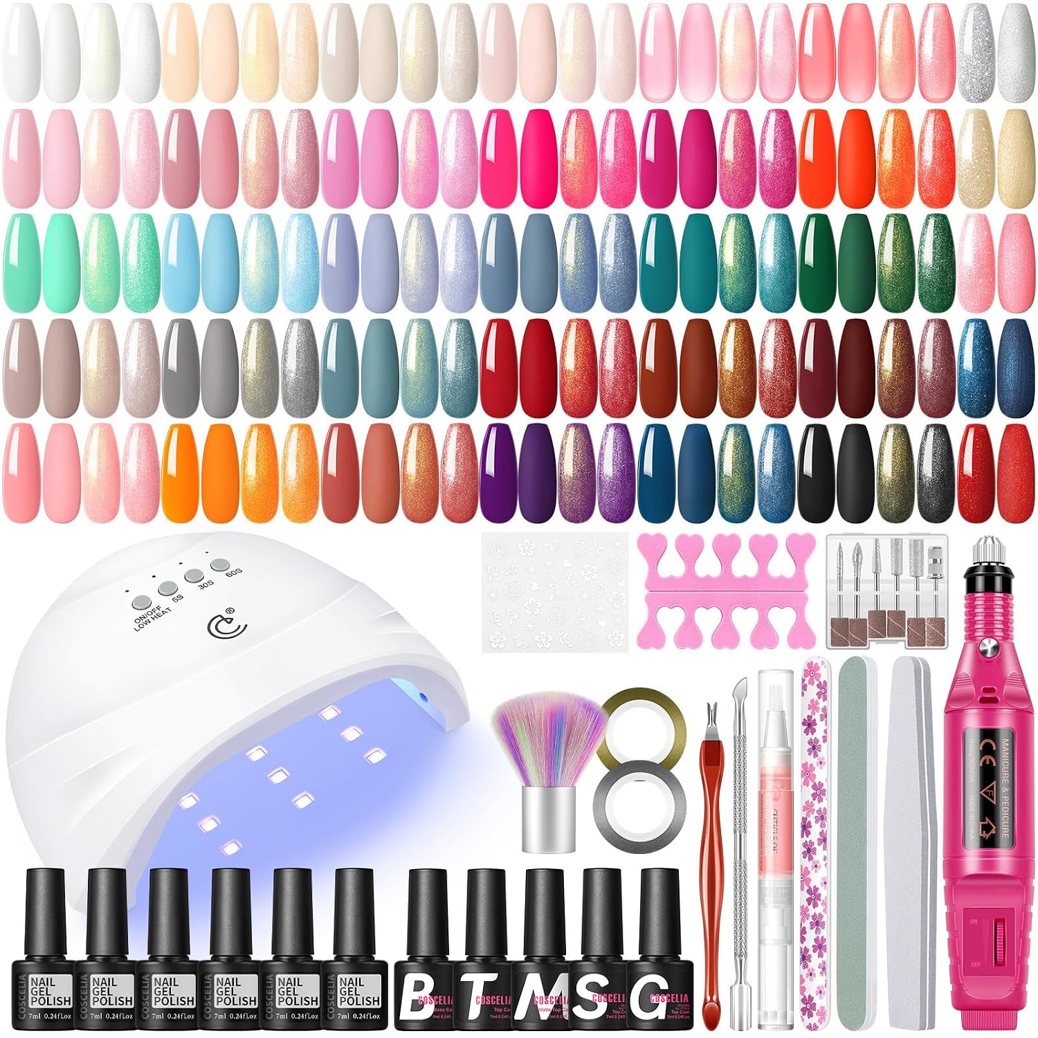 Detalle de COSCELIA 53pcs Gel Nail Polish Kit with UV Light ๐