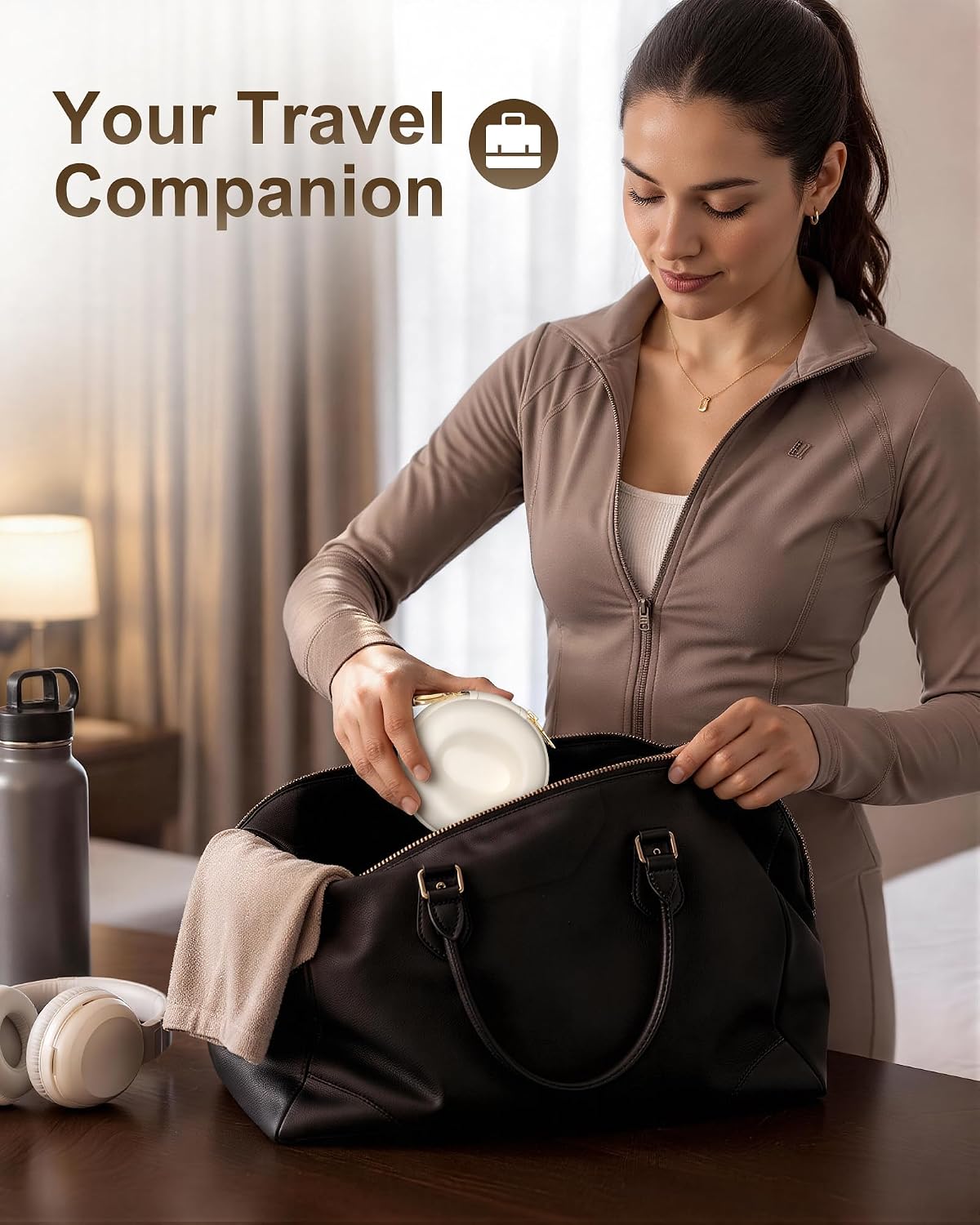 Detalle 2 de ProCase PC-08367889 Single Watch Travel Case, EVA Hard Shell, Carabiner, Beige