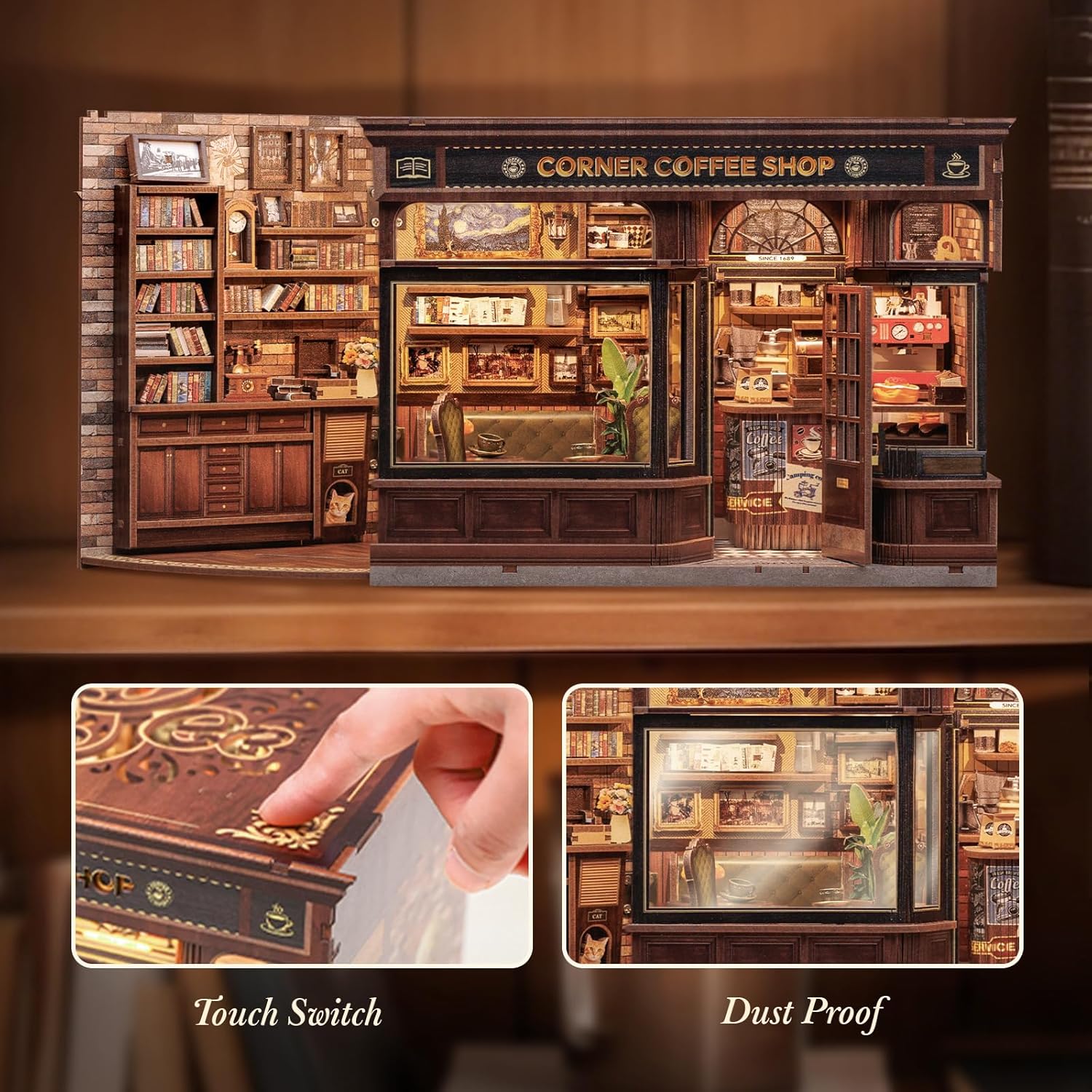 Thumbnail 3 de Kit CUTEBEE Book Nook en bois, 3D