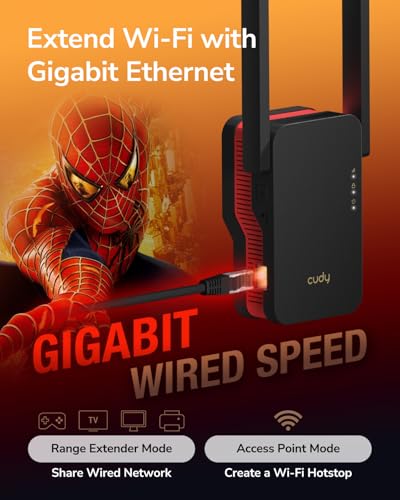 Detalle 2 de Cudy RE3000 Wi-Fi Range Extender 📶 Black
