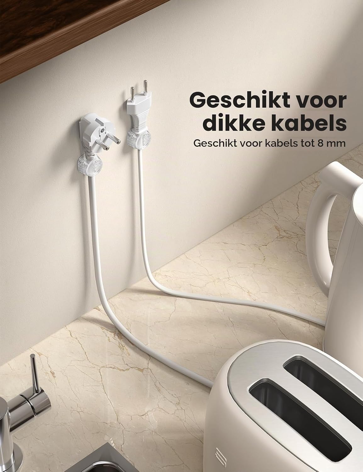 Detalle de Lamicall STRK02-EU-T kabelclips, 6 stuks met veermechanisme voor 2,5–8 mm