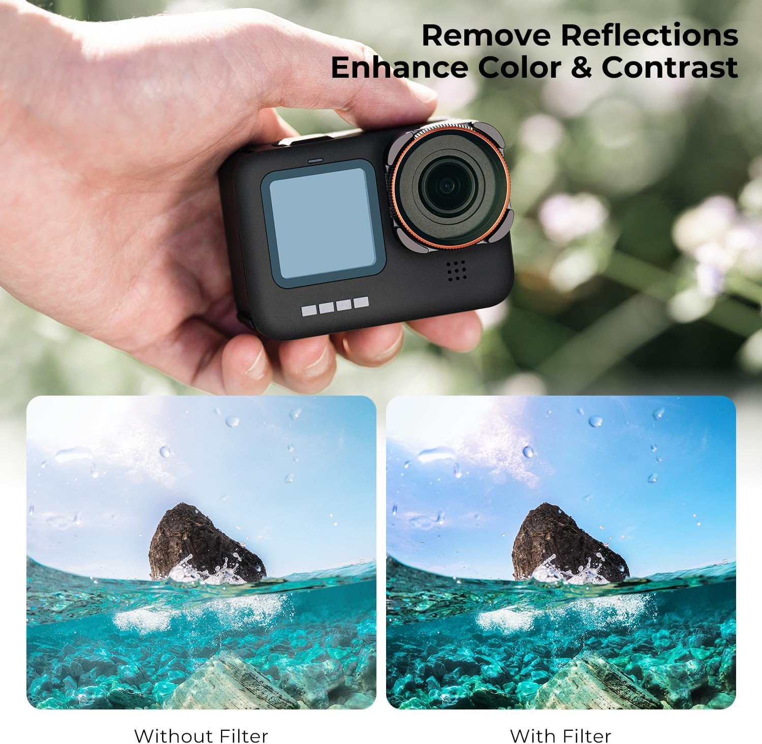 Thumbnail 3 de K&F CONCEPT Kit filtri GoPro CPL + ND 4 pezzi