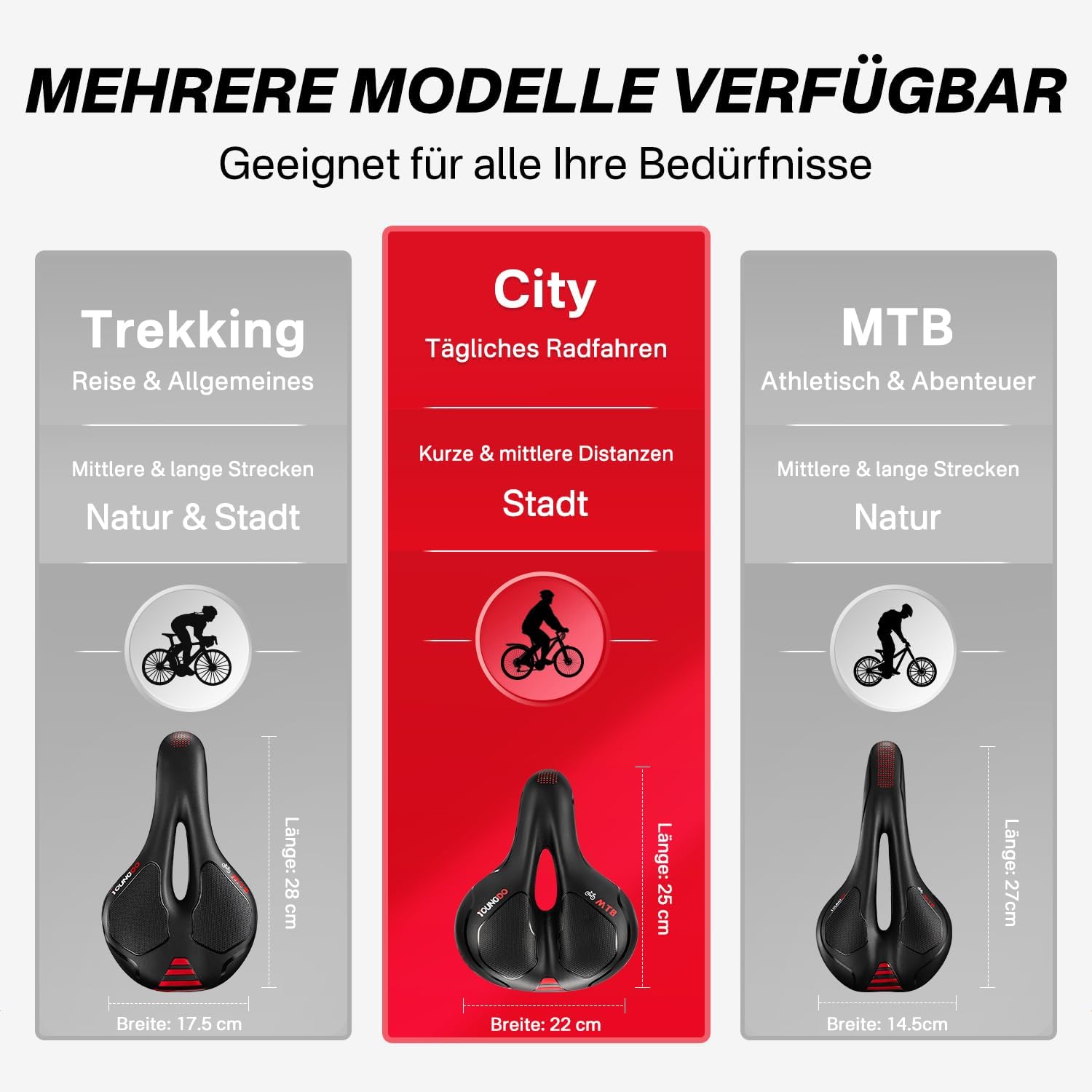 Thumbnail 6 de YOUNGDO Fahrradsattel Gel Komfort Sitz