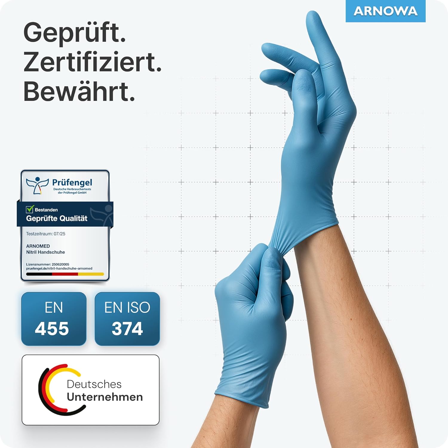 Thumbnail 3 de ARNOMED Nitril Einweghandschuhe Blau – 100 Stk., Größe XS–XXL, puderfrei & latexfrei