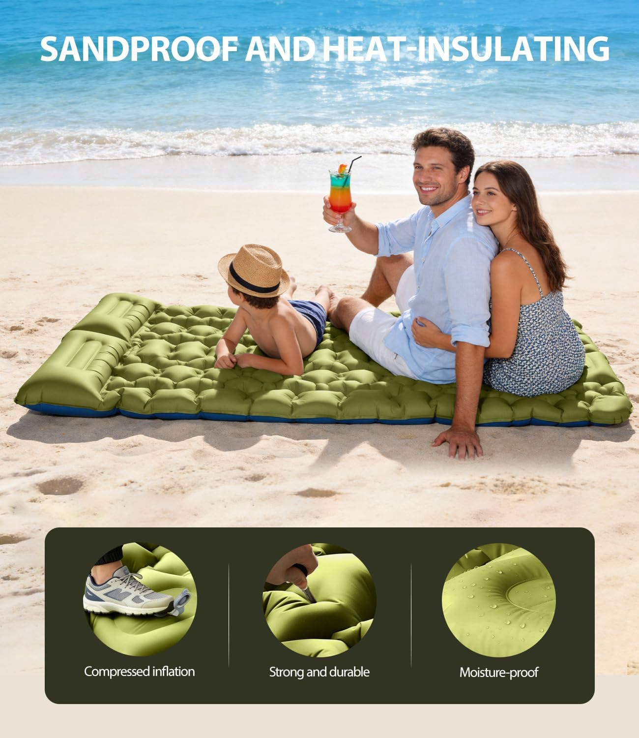 Thumbnail 2 de DoXtreme Double Self-Inflating Camping Mattress 195x134 cm, 10 cm Thick – 2 Person