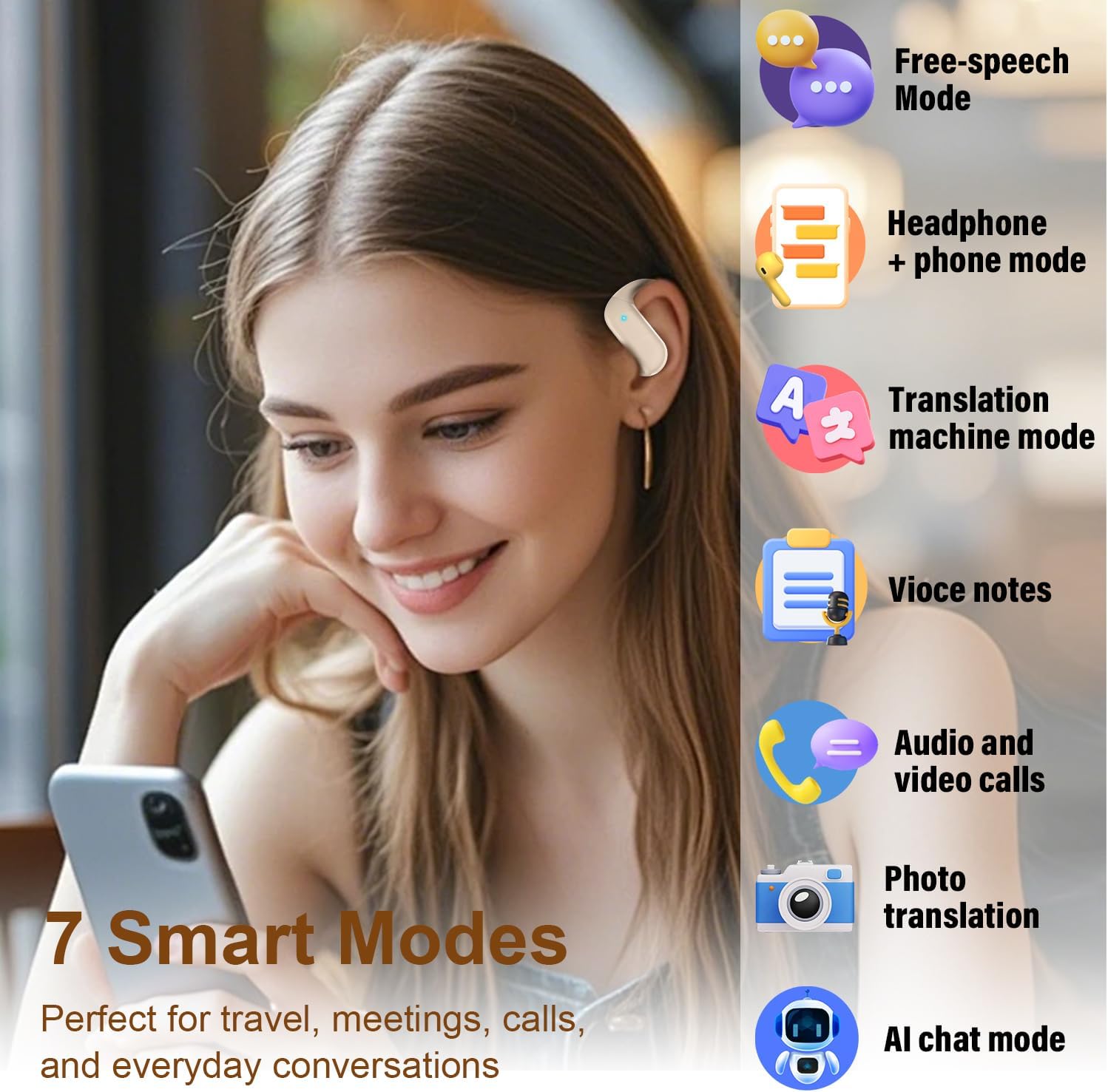 Detalle de DUSONLAP Translation Earbuds, White