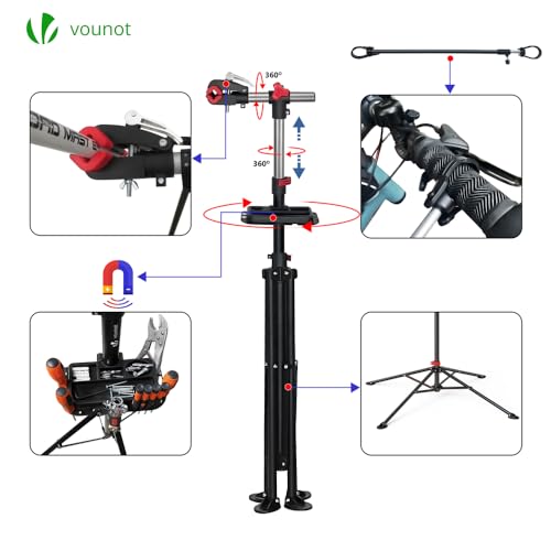 Thumbnail 6 de VOUNOT Caballete Bicicleta Portátil con Bandeja y Altura Ajustable