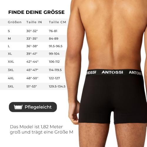 Detalle de AN T O N I O R O S S I 12er-Pack Boxershorts Herren – Baumwolle, Stretch-Bund