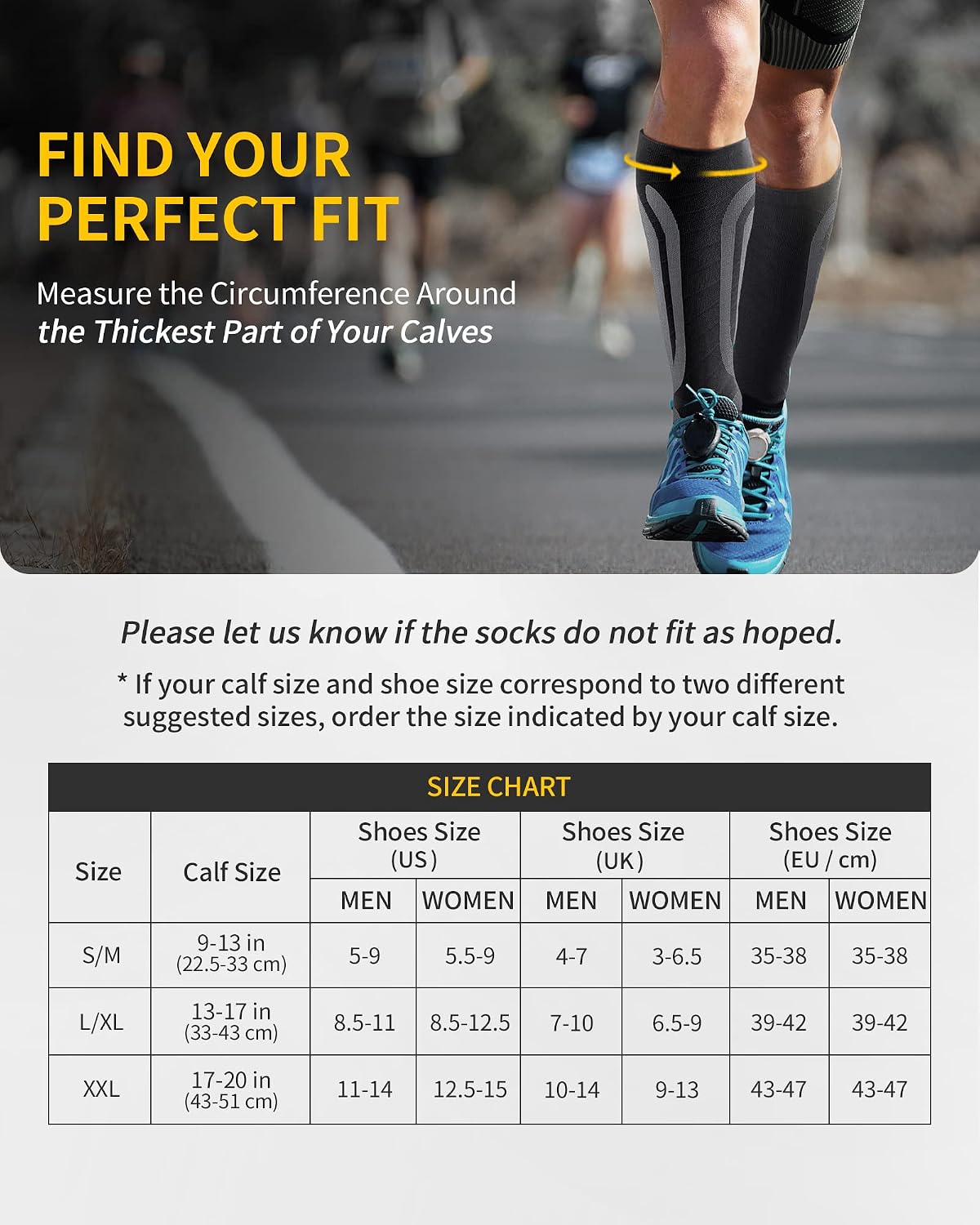 Detalle 2 de CAMBIVO CS11 Compression Socks, 20–30 mmHg Graduated Support, 3 Pairs