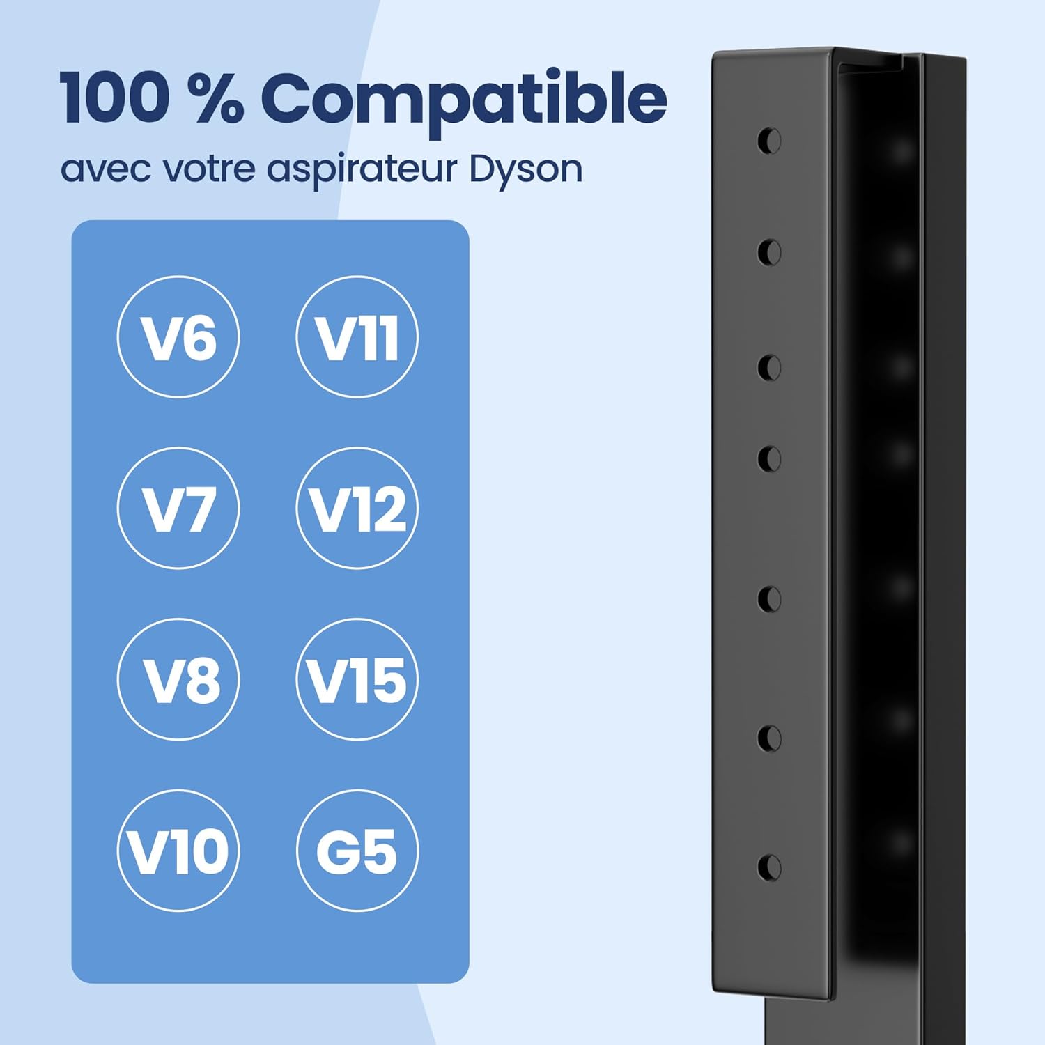 Detalle de Pickpiff Support sur pied pour Dyson — rangement compact et accessoires à portée de main