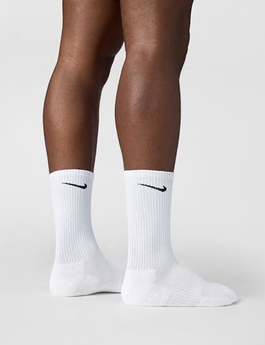 Detalle de Nike Mens Everyday Cush Crew Socks – 3 Pack, White/Black