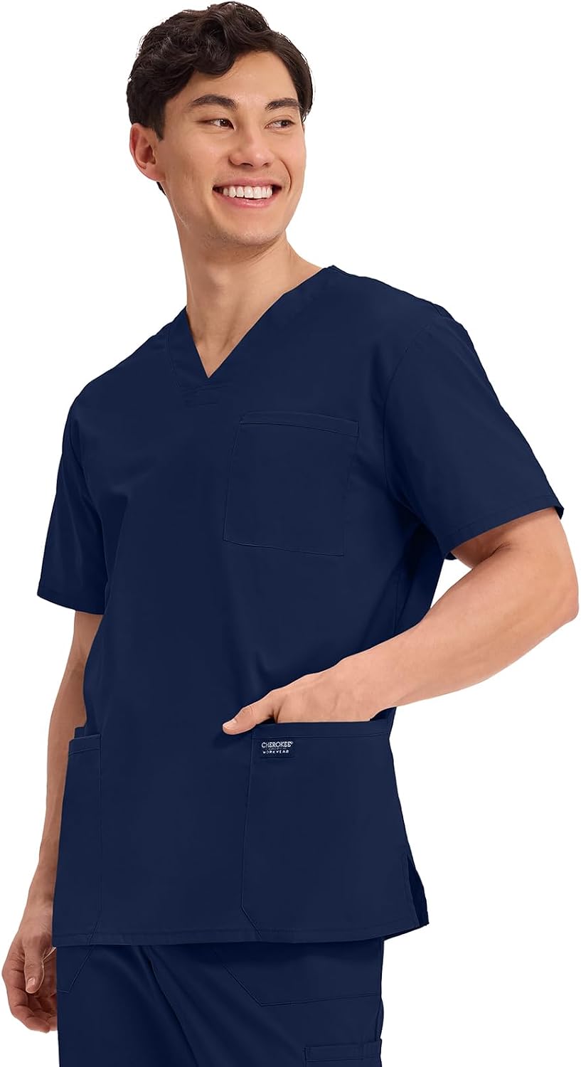 Detalle de Cherokee Men's Scrub Top, 4 Pockets