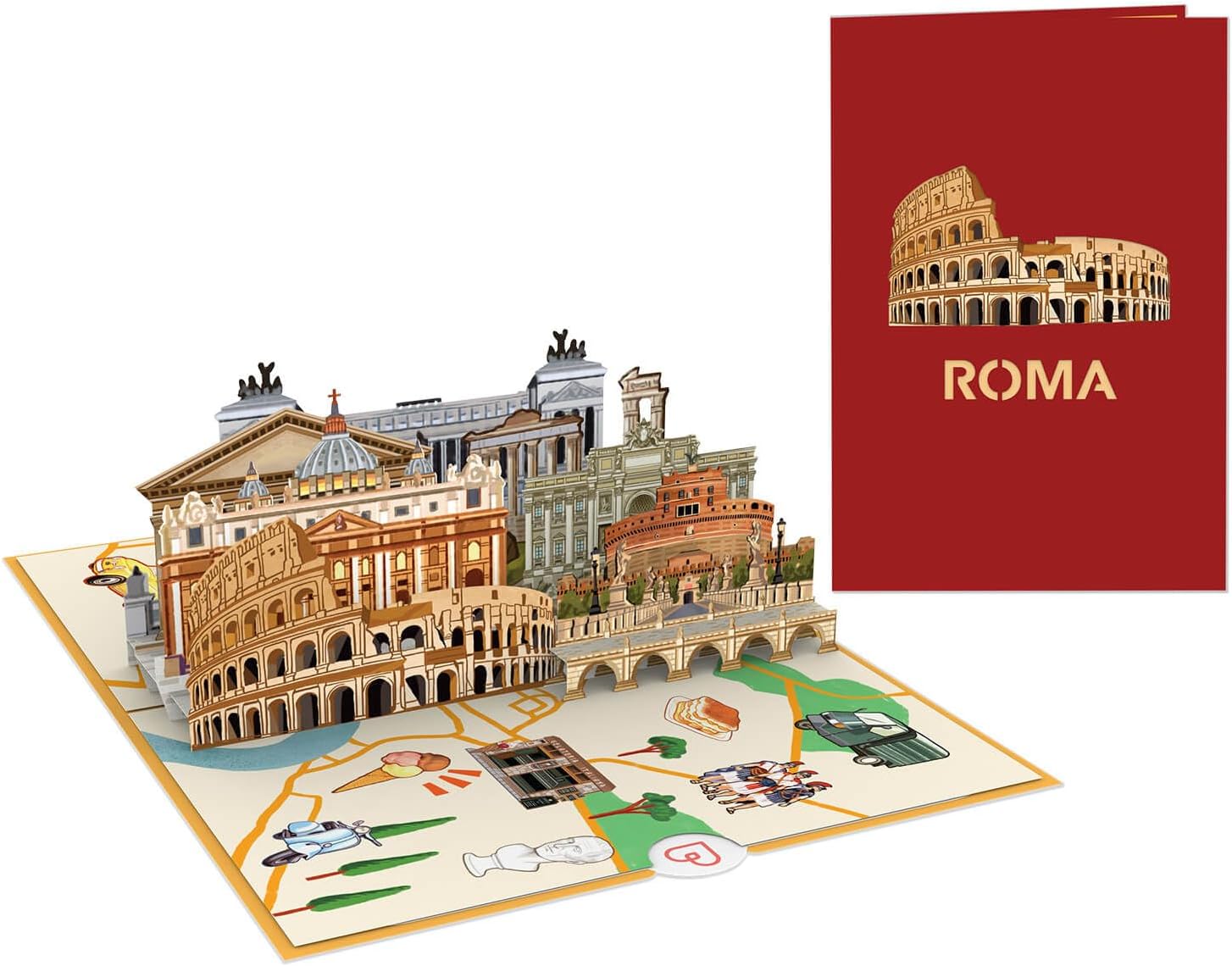 Thumbnail 2 de PaperCrush Carte déployante Rome – Carte 3D anniversaire et bon voyage pour un séjour à Rome
