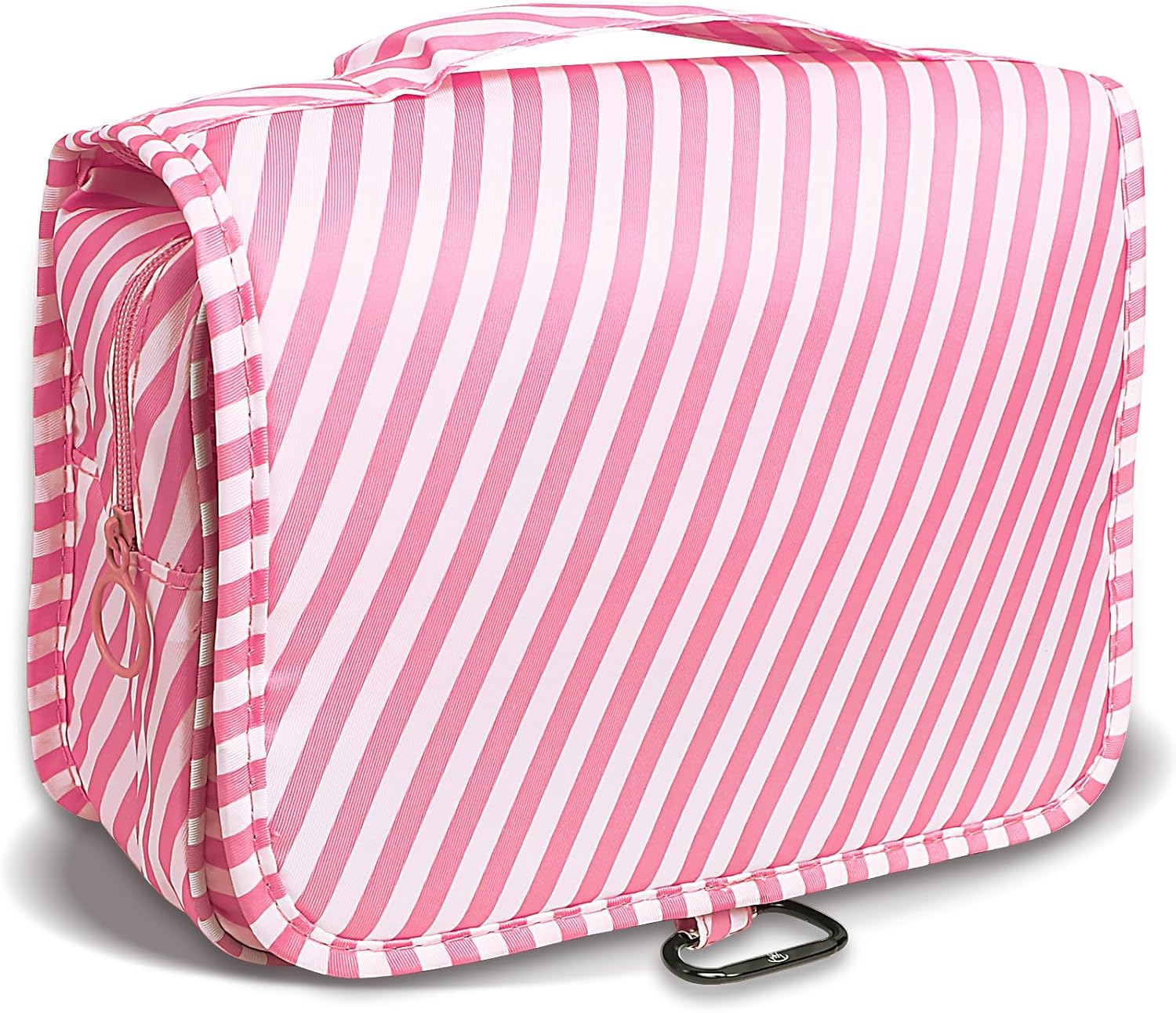 Detalle de Kulturtasche Damen mit Karabinerhaken – Aufhängbare Reisekulturbeutel in Rosa