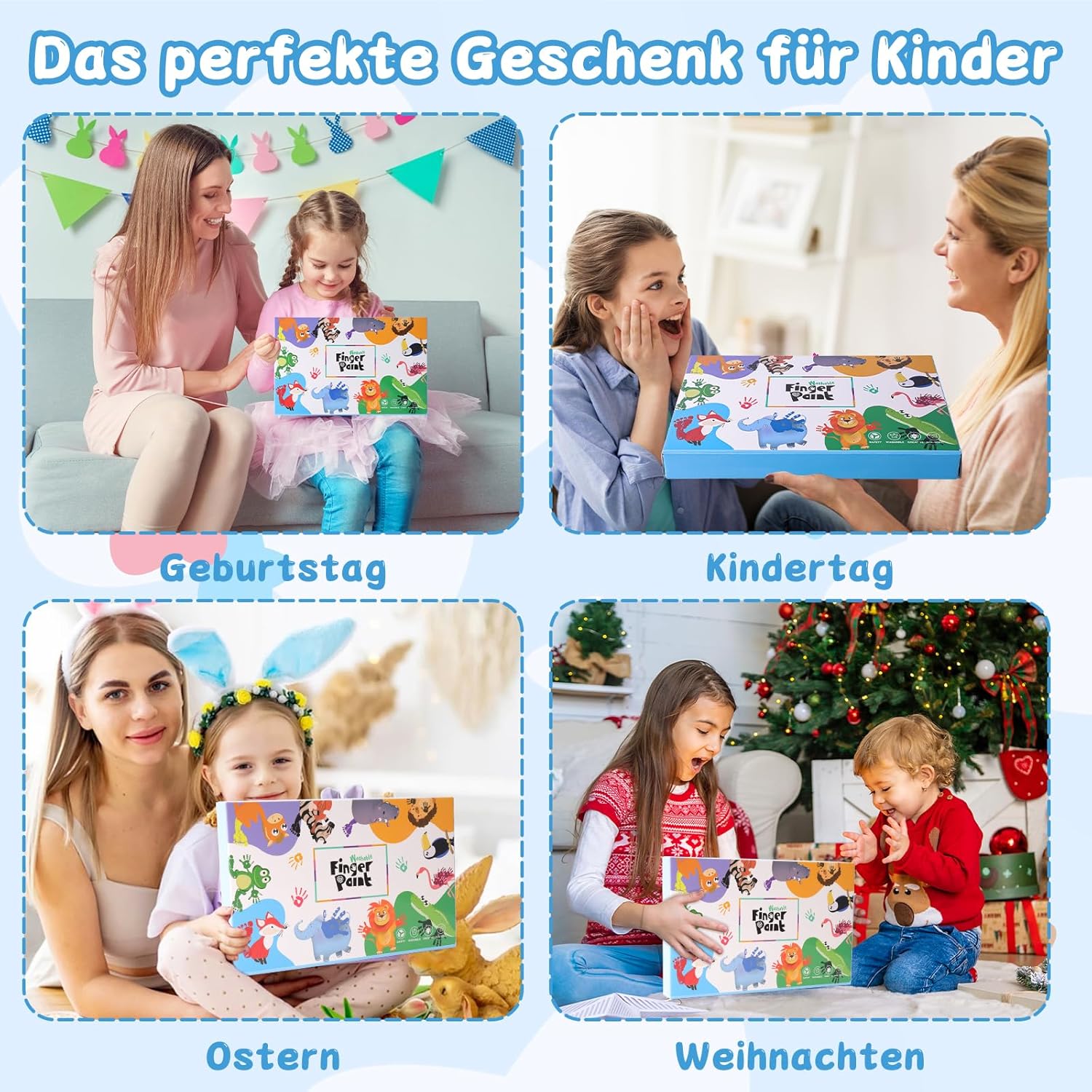 Thumbnail 6 de TOGOU2S Kinder-Fingerfarben-Set, 12 x 36 ml, ungiftig, waschbar (für Kleinkinder ab 1 Jahr)