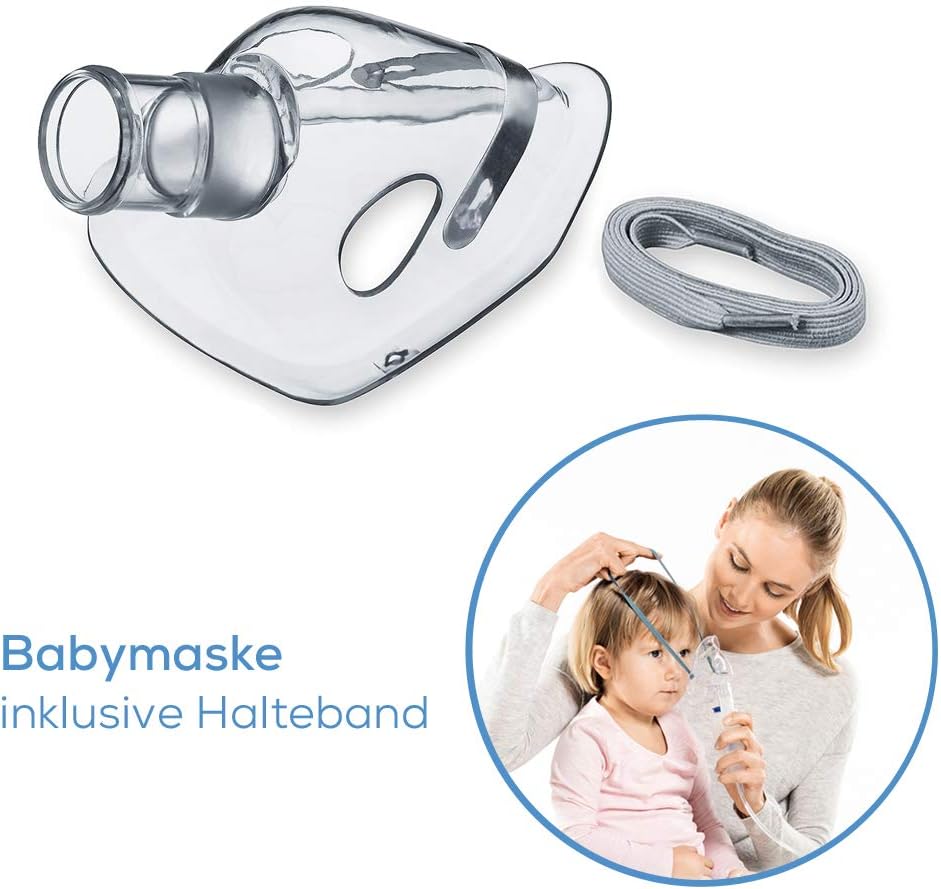Detalle de Beurer babymasker voor inhalator met riempje, desinfecteerbaar, 0–3 jaar