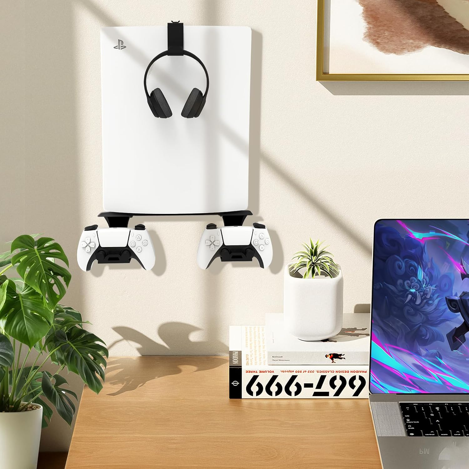 Thumbnail 4 de tonhui Wall Mount for PS5/PS5 Slim/PS5 Pro with Controller and Headphone Holders