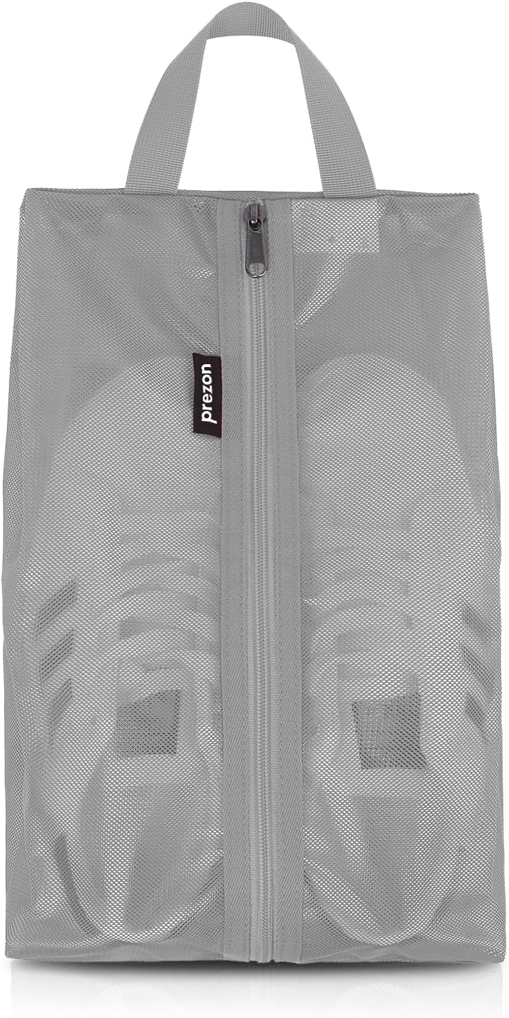 Detalle de Prezon Travel Shoe Bags (Water-Resistant TPU Mesh) with YKK Zipper – Unisex shoe storage organiser