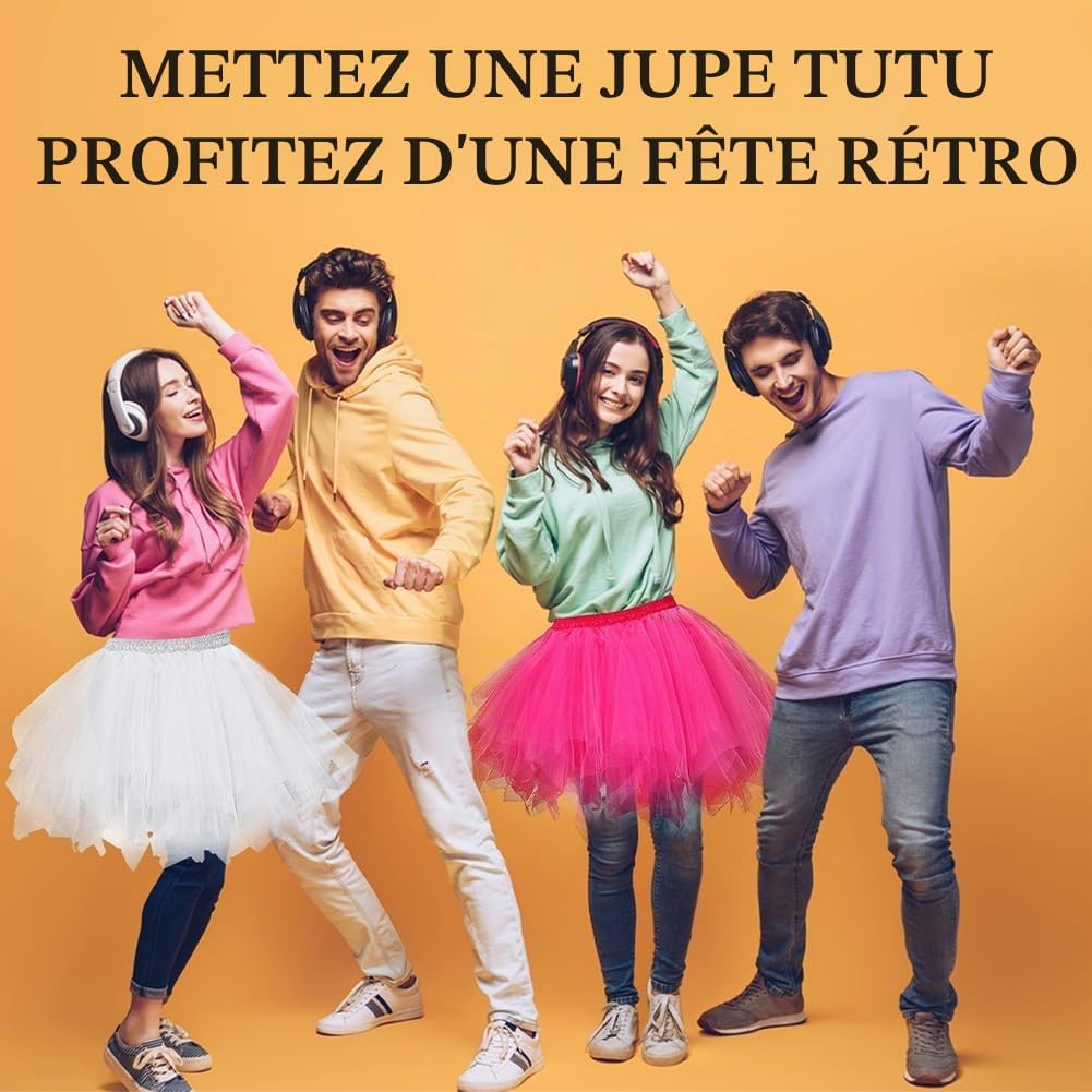 Detalle 2 de BSBUY tutu-rok met 3 lagen, elastische tailleband en polyester tule