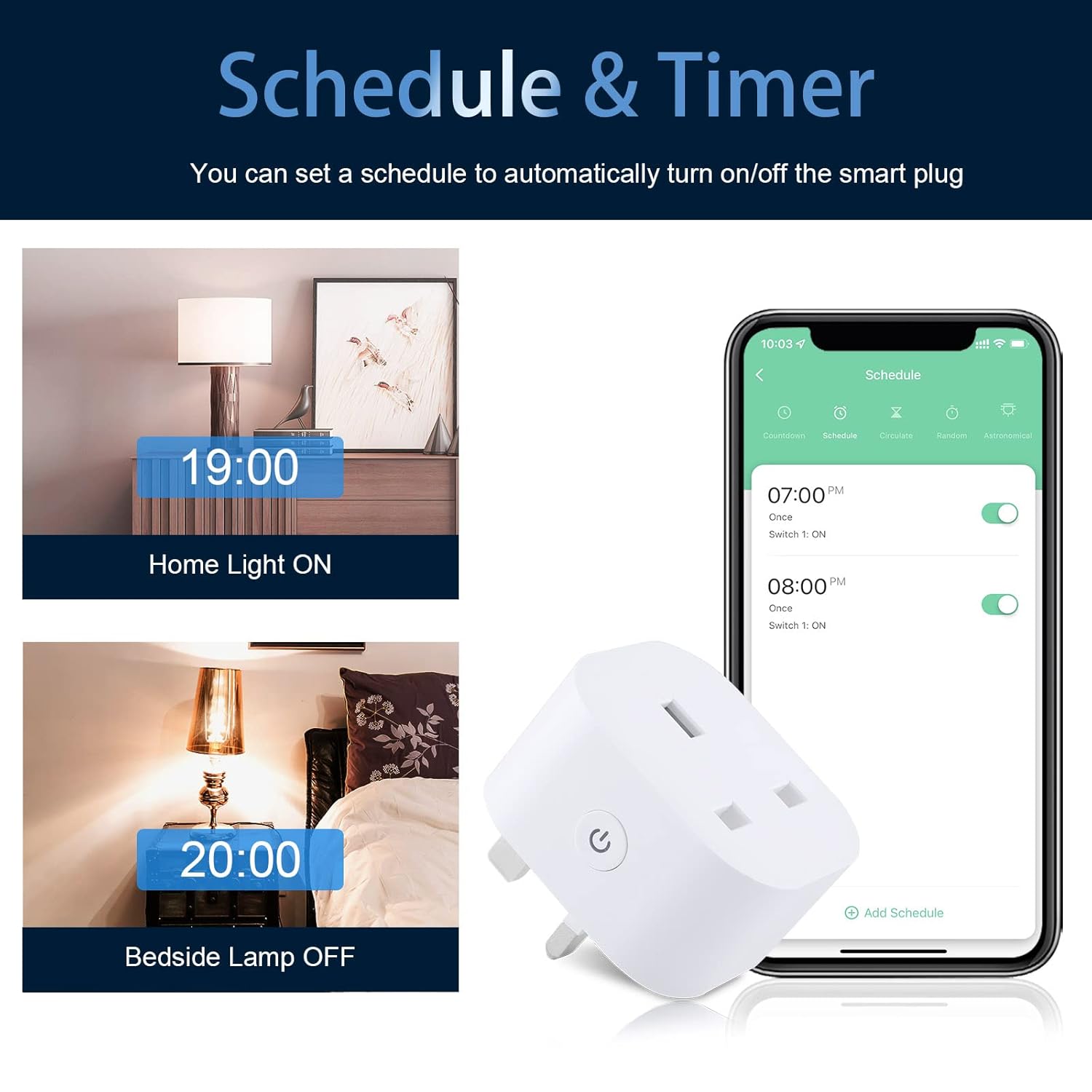 Thumbnail 5 de ANTELA Smart Plug with Energy Monitoring (2 Pack) – 13A, 2.4GHz WiFi, Voice Control & Remote App