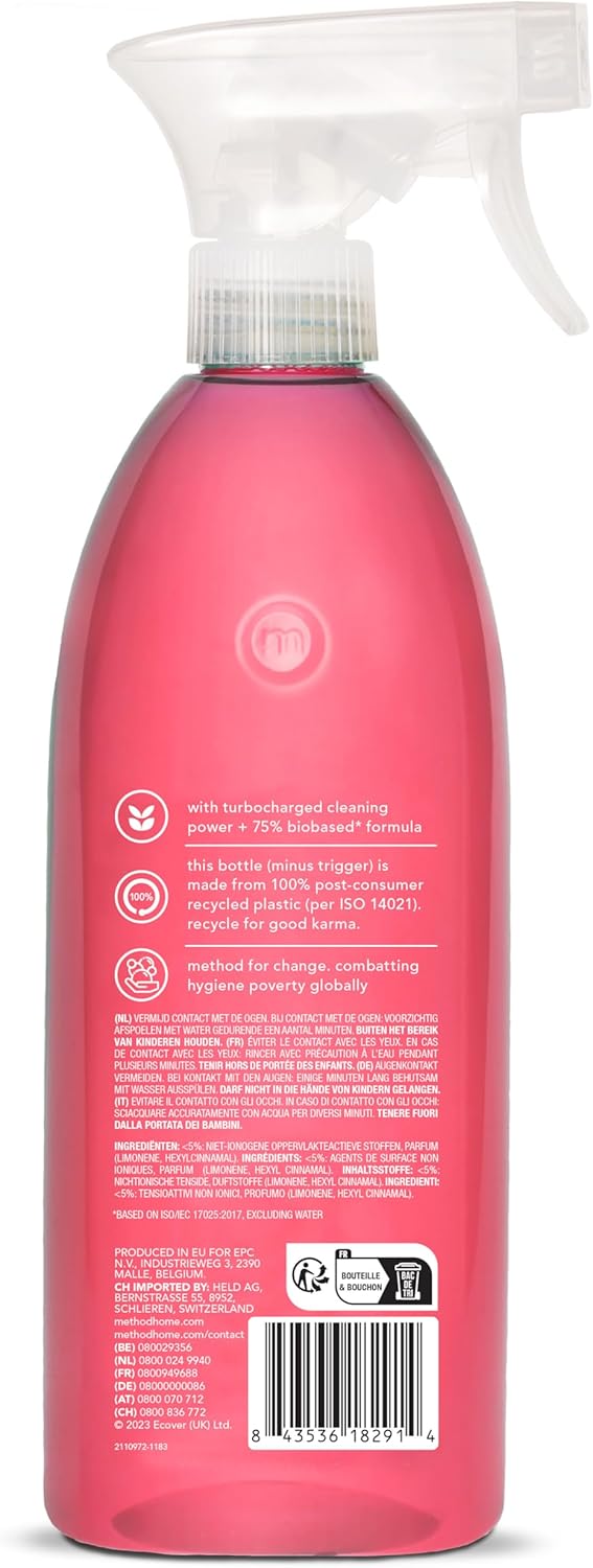 Detalle 2 de method Allzweckreiniger Grapefruitduft 828 ml – vielseitiger Sprühreiniger für Küche, Bad und mehr