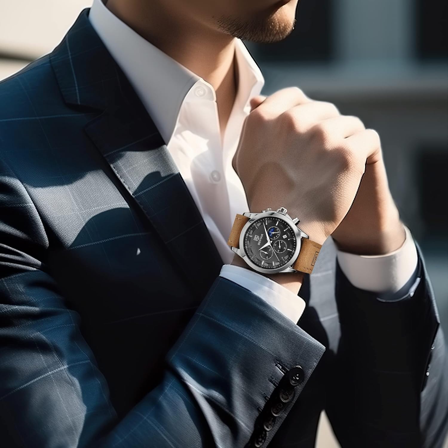 Thumbnail 2 de BENYAR Herrenuhr Chronograph Quarz – Elegant, zuverlässig und wasserdicht
