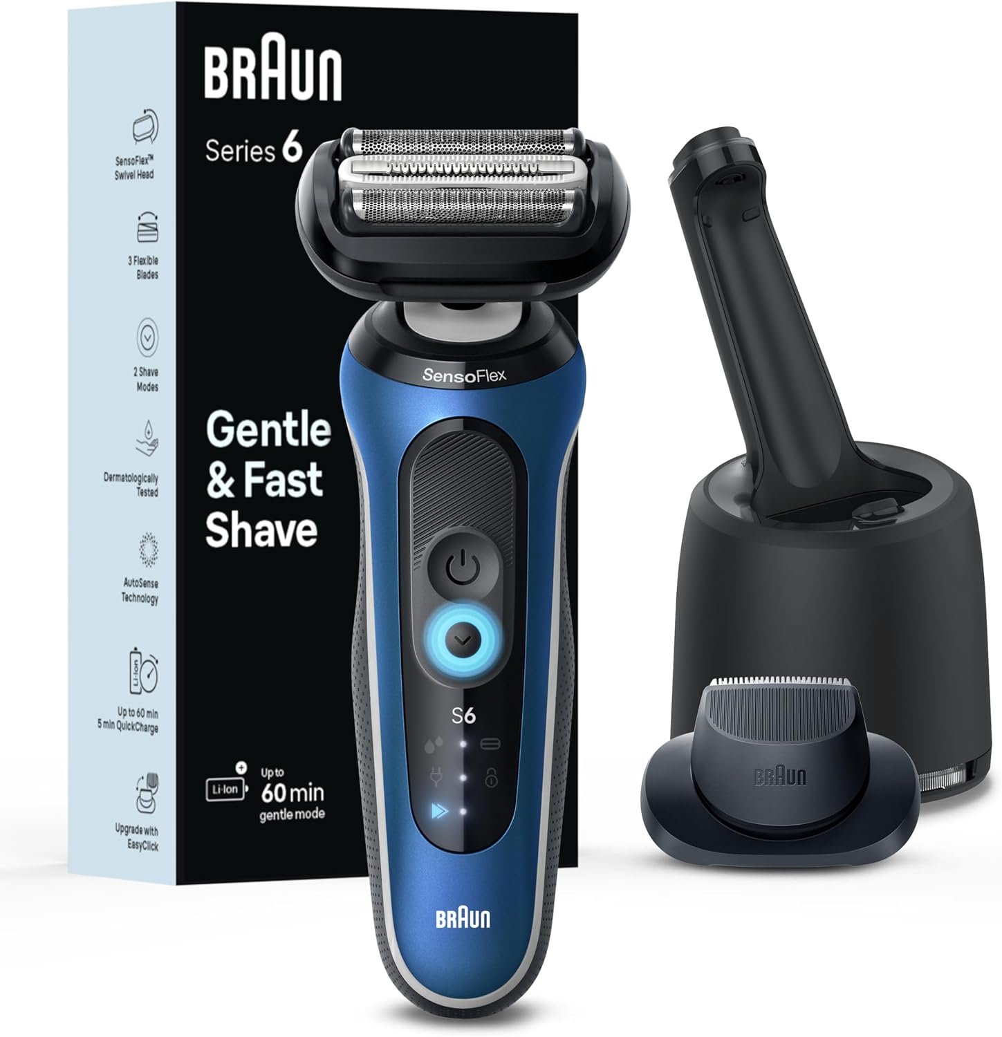 Detalle de Braun Series 6 62-B7200cc Electric Shaver, Wet/Dry with Precision Trimmer