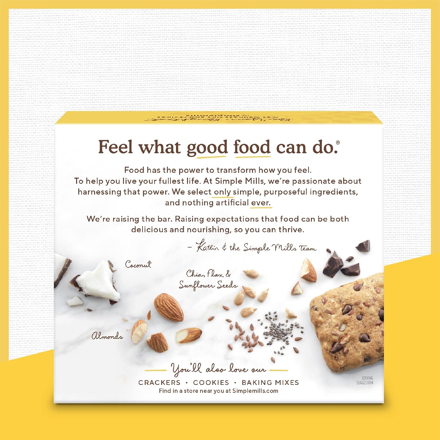 Detalle de Simple Mills Soft Baked Dark Chocolate Almond Flour Snack Bars, 5 Count