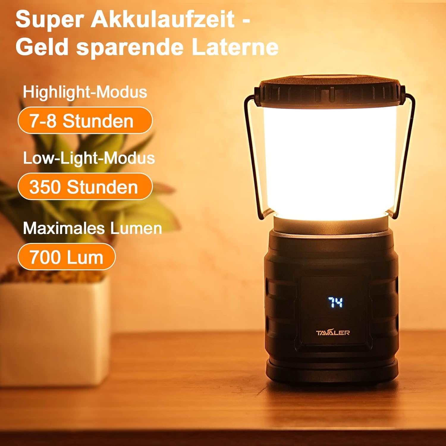 Detalle de Tavaler Campinglampe 8000 mAh mit USB-C