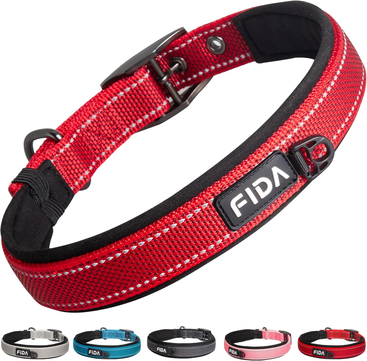 Detalle de Fida Padded Dog Collar with Metal Buckle