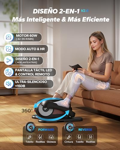 Detalle 2 de MERACH Máquina Elíptica Eléctrica Mini: 12 velocidades, mando y pantalla curva para casa