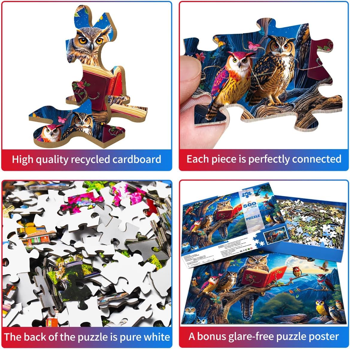 Detalle de Puzzle 500 Teile für Erwachsene – Meeresschildkröten Motive, inkl. Poster und Wanddekoration