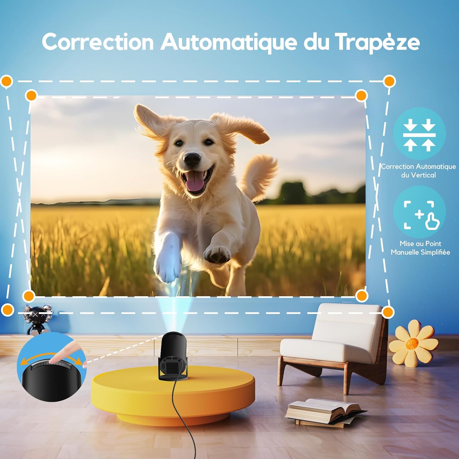 Thumbnail 2 de AKIYO O2 Proiettore Portatile 4K 1080P Wi‑Fi 6 Bluetooth 5.4 rotabile 180° dual control