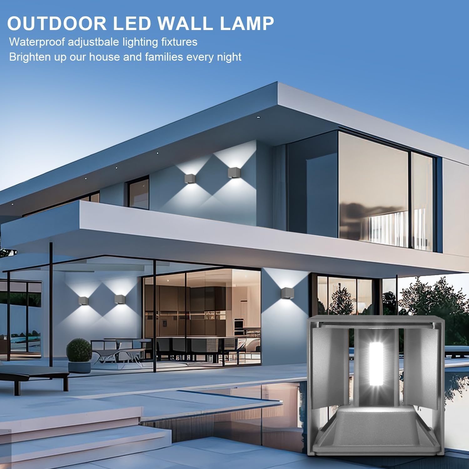 Thumbnail 3 de Applique da Parete LED 20W di LEDmo – Angolo del fascio regolabile 0–120°, IP65, 6000K, interno/esterno