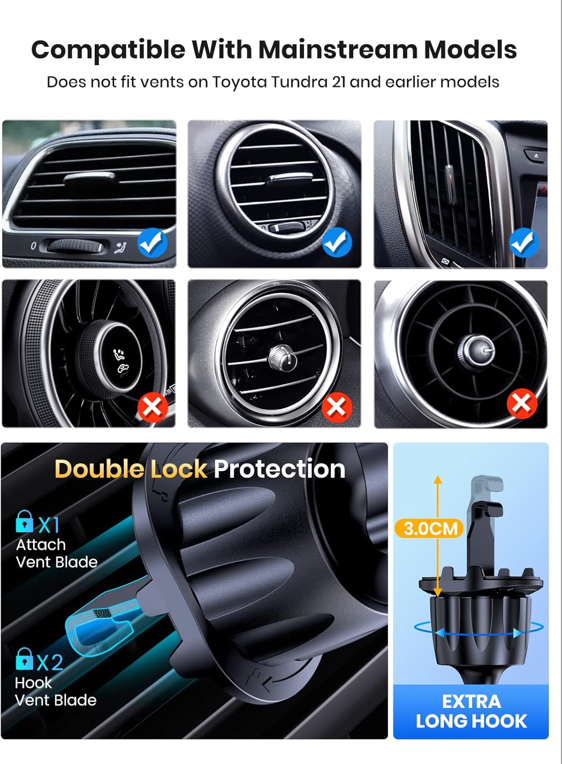 Thumbnail 5 de TOPK Car Phone Holder 4-in-1 Mount