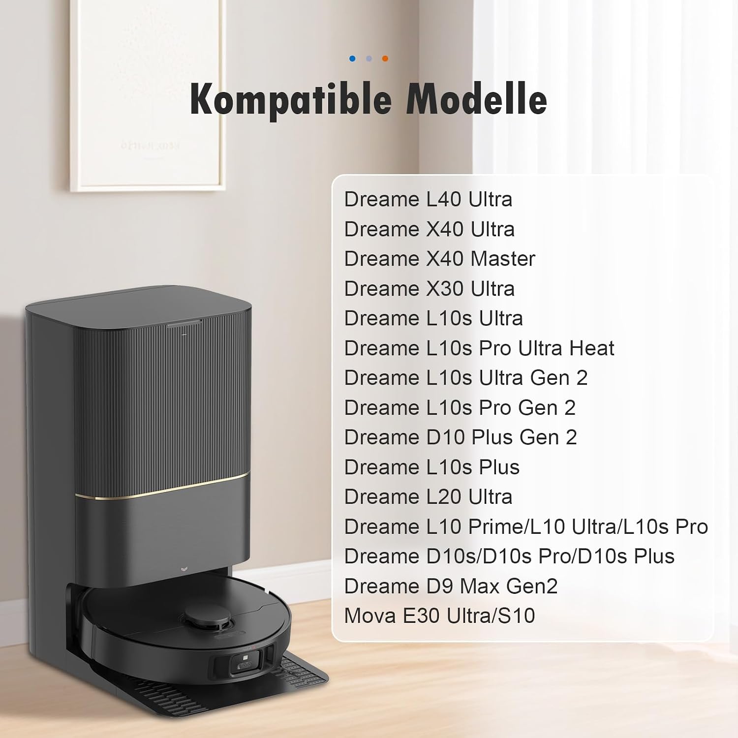 Detalle de 2 Stück Hauptbürste Ersatz aus Gummi für Dreame X40 Ultra, L10s Ultra und weitere Modelle