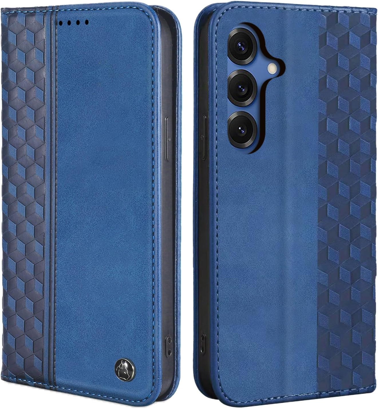 Detalle de CXTcase Samsung Galaxy S25 Hülle – PU-Leder Flip Case mit magnetischem Stoßschutz, blau