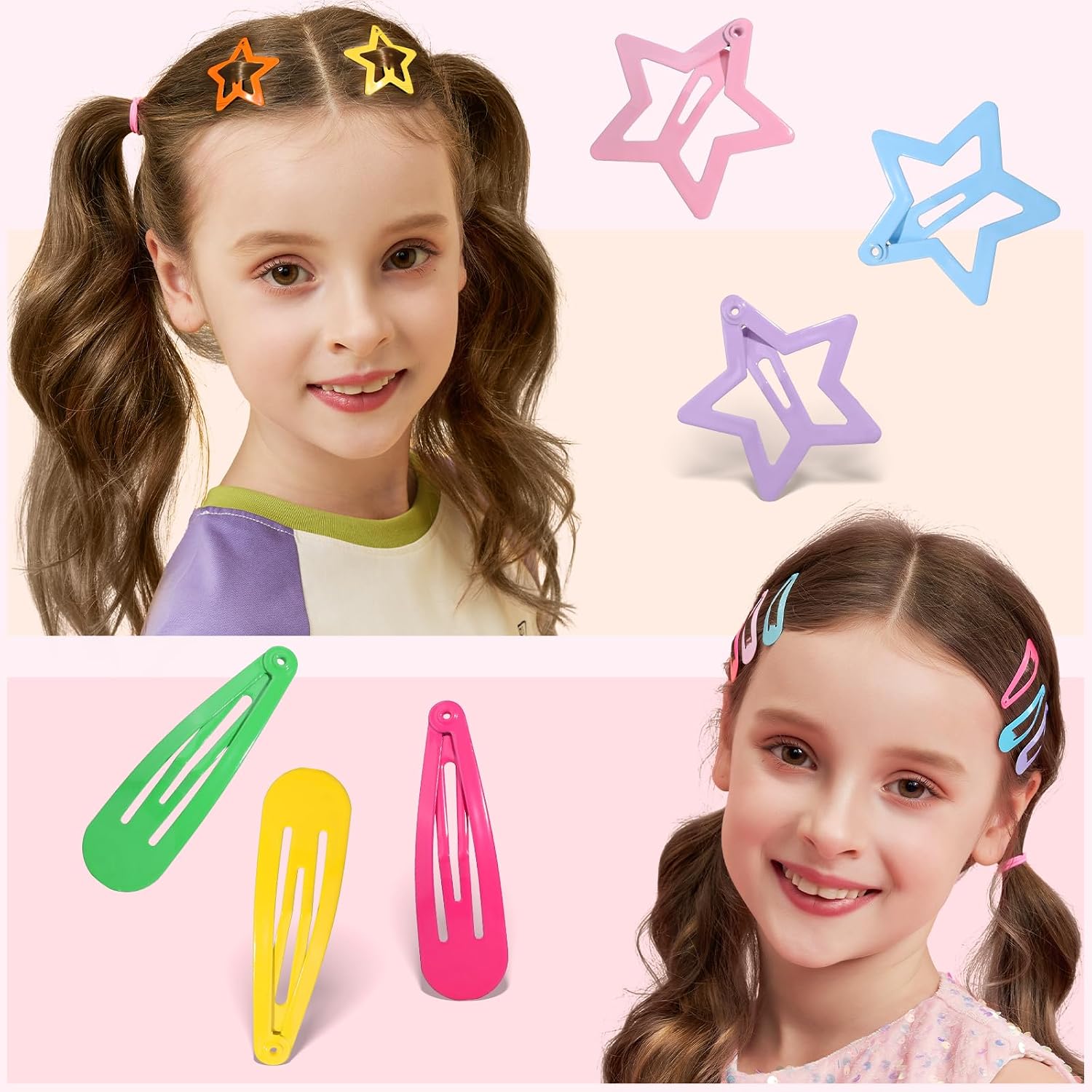 Detalle 2 de Teenitor Hair Accessories Set for Girls, 193 Pieces with Mini Clips and Hair Ties