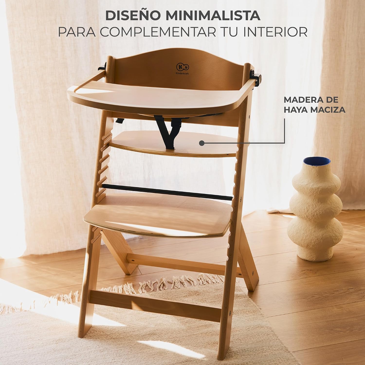 Thumbnail 8 de Kinderkraft ENOCK: Trona infantil de madera y hamaca portátil