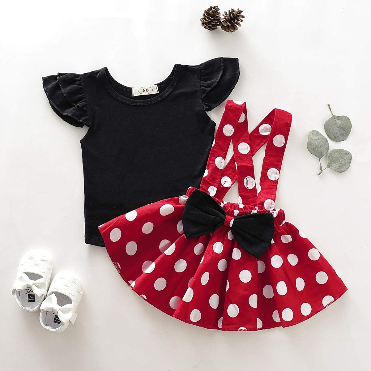 Detalle 2 de IBTOM CASTLE Baby Girl Birthday Outfit with Polka-Dot Tutu Skirt and Bow Headband