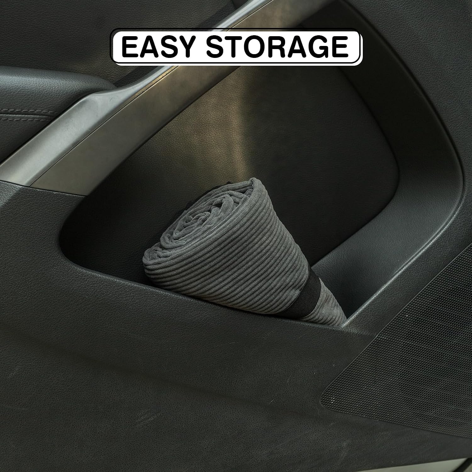 Detalle de Leader Accessories universeller Autoschonbezug aus weicher Kord, 3-lagig, wasserdicht, rutschfeste Unterseite, Grau