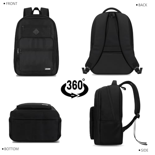 Thumbnail 6 de LIECDRO Black Backpack for Men: 15.6-Inch Laptop Daypack for School, Work, and Travel