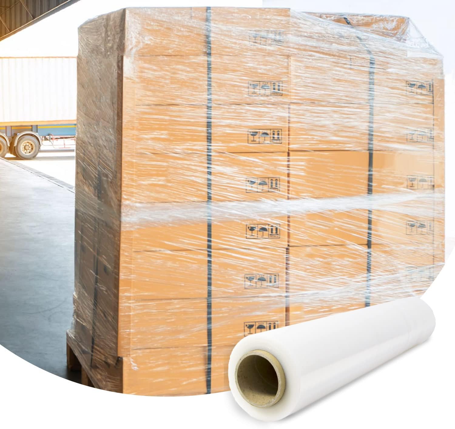 Thumbnail 3 de Stretch-Verpackungsfolie (transparente Kunststofffolie), 50 cm Breite, bis zu 400 m dehnbar – Ofituria, 2 Rollen