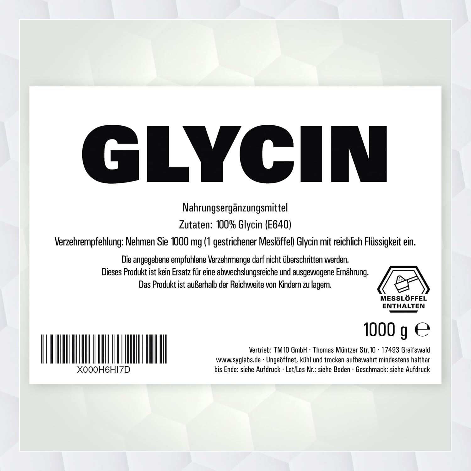 Thumbnail 3 de Glycin Pulver 1000 g rein Aminosäure
